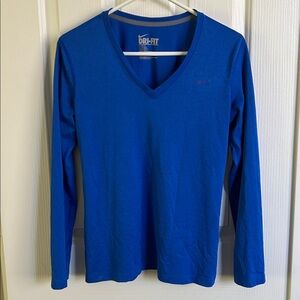 Nike Royal Blue V-Neck Dri-FIT Top size medium